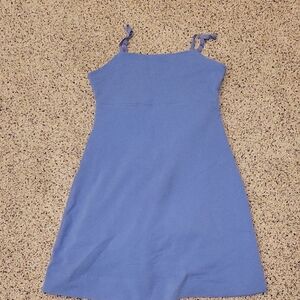 Mate The Label Tennis Skirt Dress Organic Cotton Small Periwinkle Blue